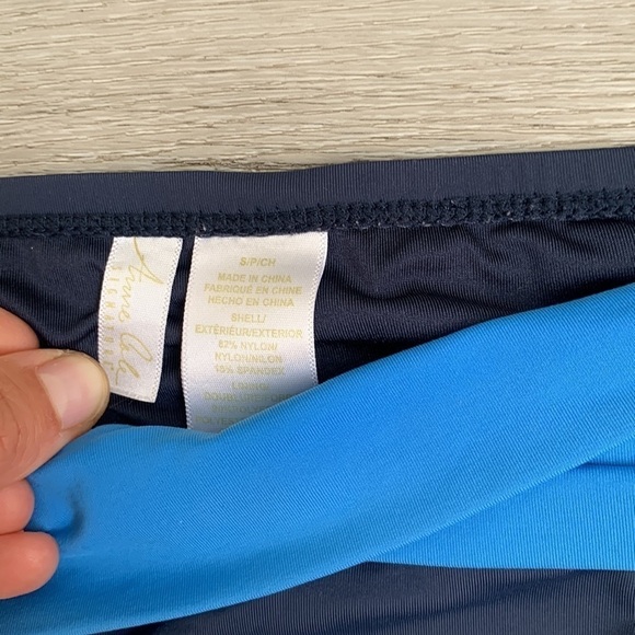 Anne Cole High Waist Bikini bottom two tones color block sz  Small twisted front - Picture 3 of 5